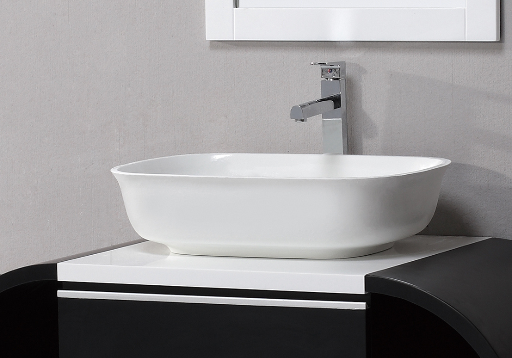 Hugi elegant benchtop basin 590mm - B1053 matt white