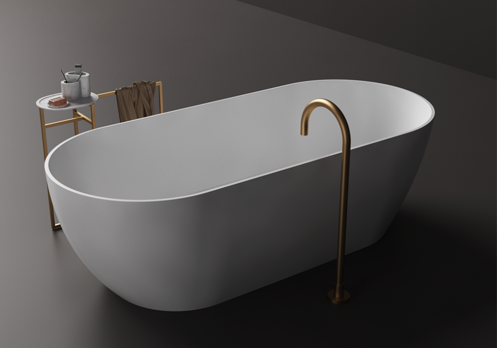 Justina Slimline Medium Stone Bath - 1700mm - ST12 T 1700