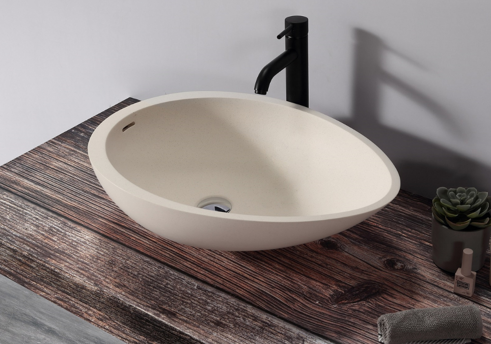 Beige Quartz Basin - 600mm - B1310-1