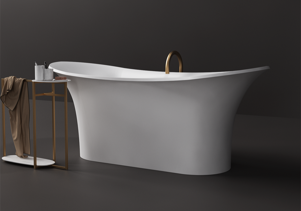 Elle Tulip Shape Slimline Stone Bath - 1700mm - ST21 T 1700