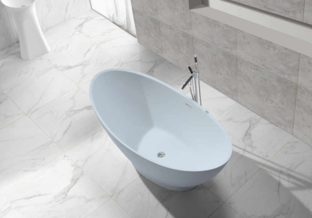 Oversized Sky Blue Stone Bath - 1865mm - B051