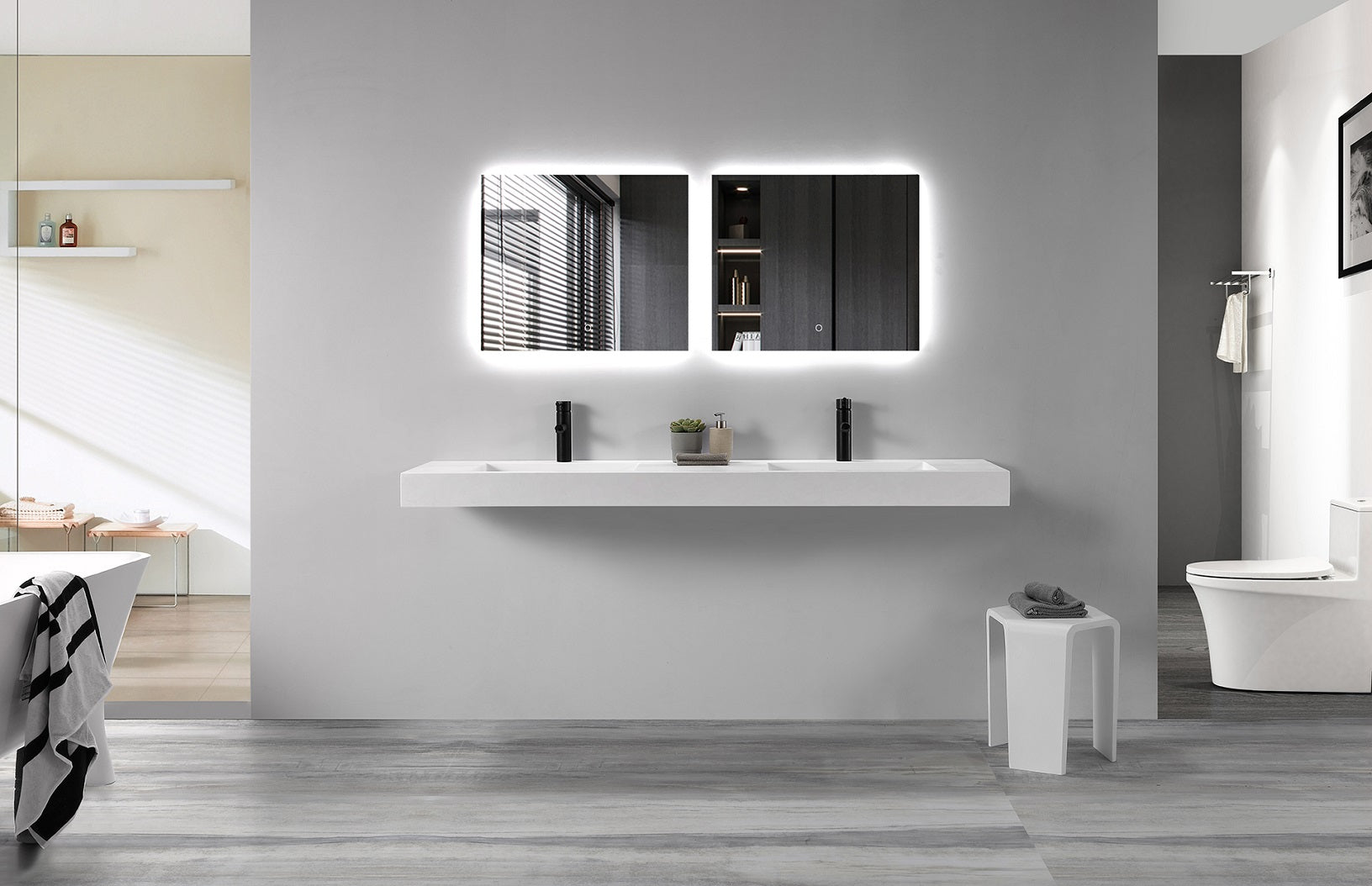 Double Wall Hung Basin - Extra Long 1804mm - B1298