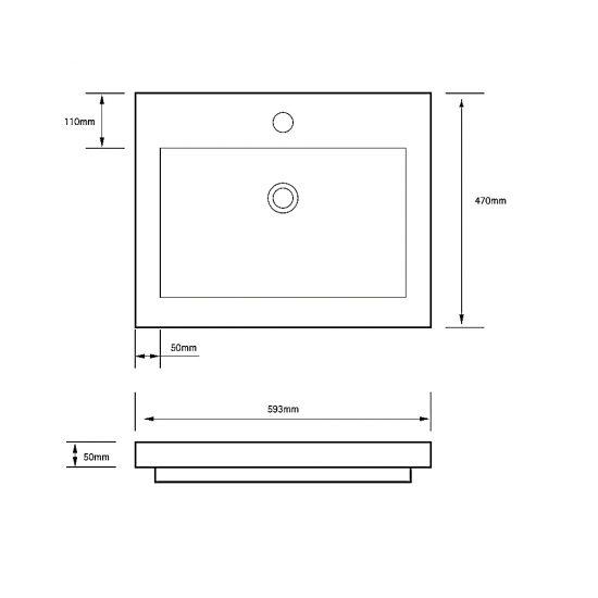 Toka Lite Basin CSB43 593mm Architect Design