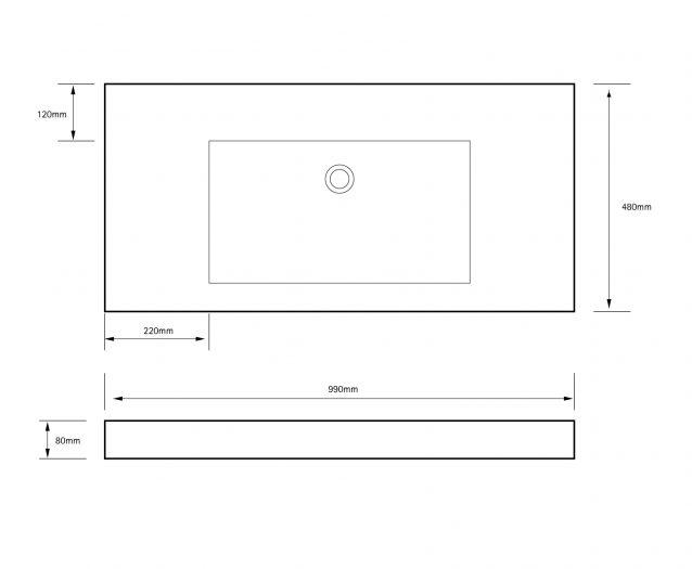 Toka Lite Basin CSB48 1000mm Architect Design