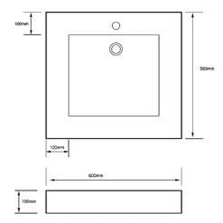 Toka Lite Basin CSB50 600mm Architect Design