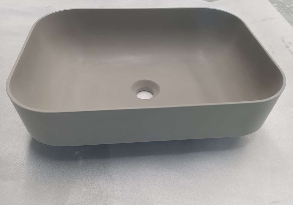 Kea semi-recessed rectangle basin 500mm - matt white