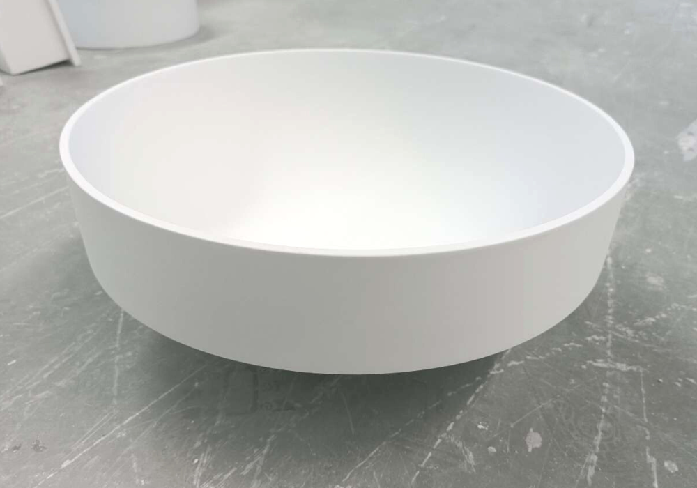 Tui semi-recessed 400mm round basin - matt white