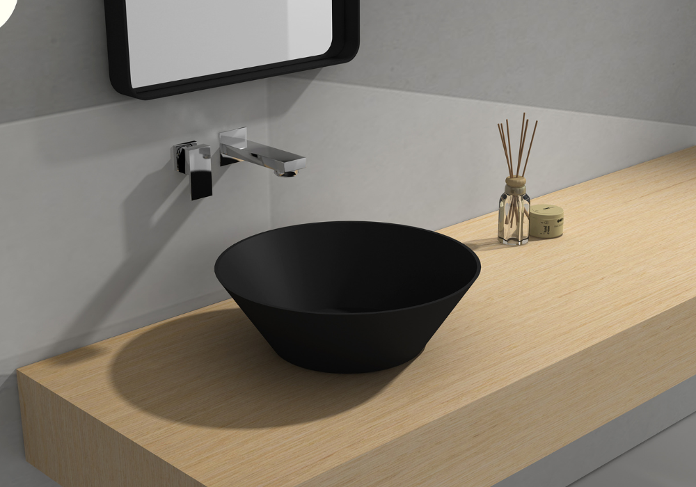 Matte Black Stone Basin - 400mm - G38523