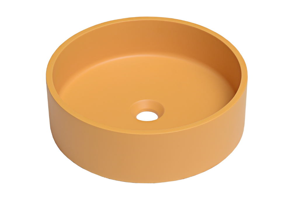 Sol round basin 390mm ochre concrete TC0015C14