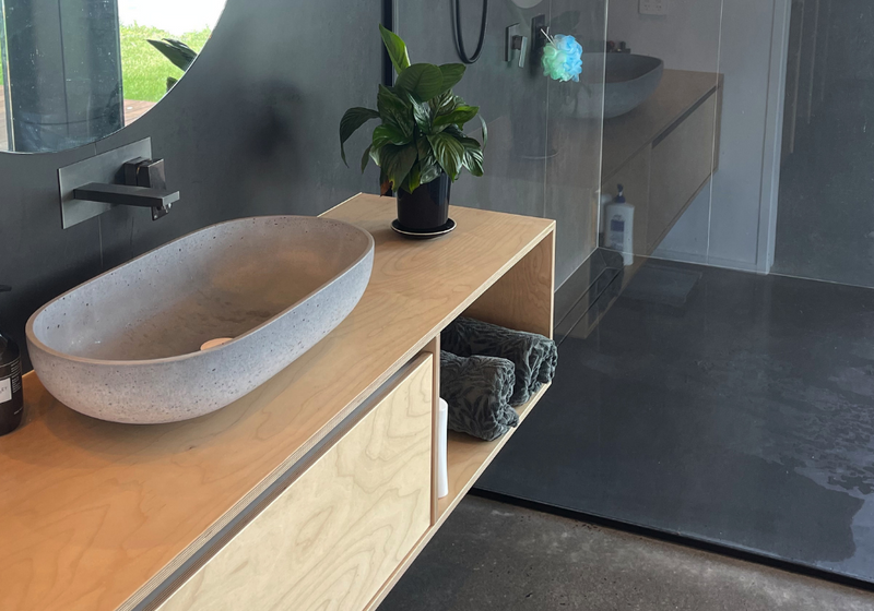 Coastal Concrete Bathroom