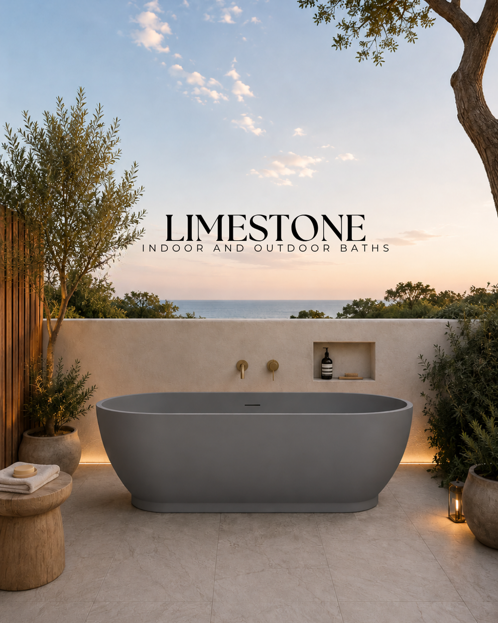 Limestone Indoor and Outdoor Baths