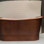 The Copper Bath Tub. Polished inner Copper, Old external Copper. Stonebaths.