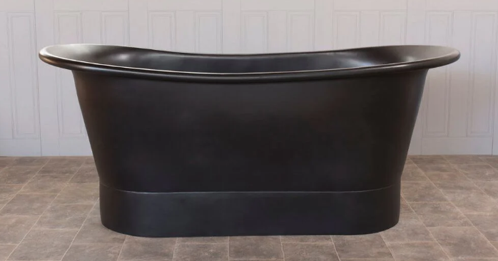 Antique Smooth Black Copper Bath, Double Slipper 1700mm - CB5020-D67