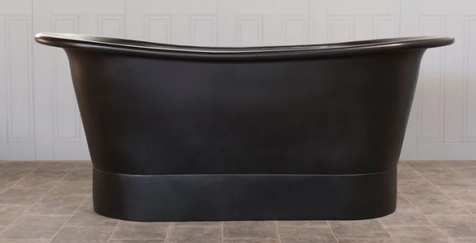 Antique Smooth Black Copper Bath, Double Slipper 1700mm - CB5020-D67
