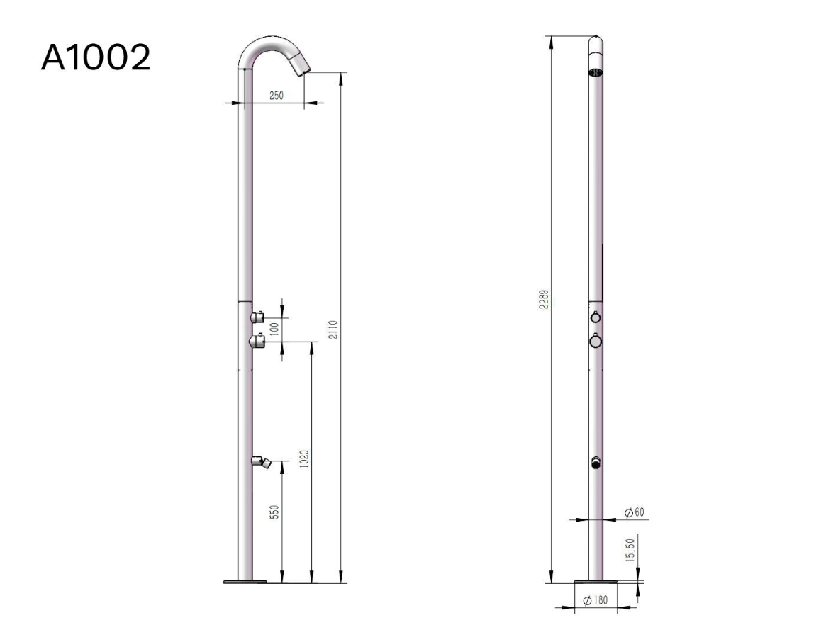 Stent Rd Outdoor Shower Column - A1002
