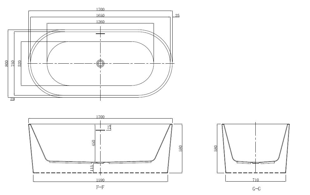 Bristol 1700 - Freestanding Acrylic Bath