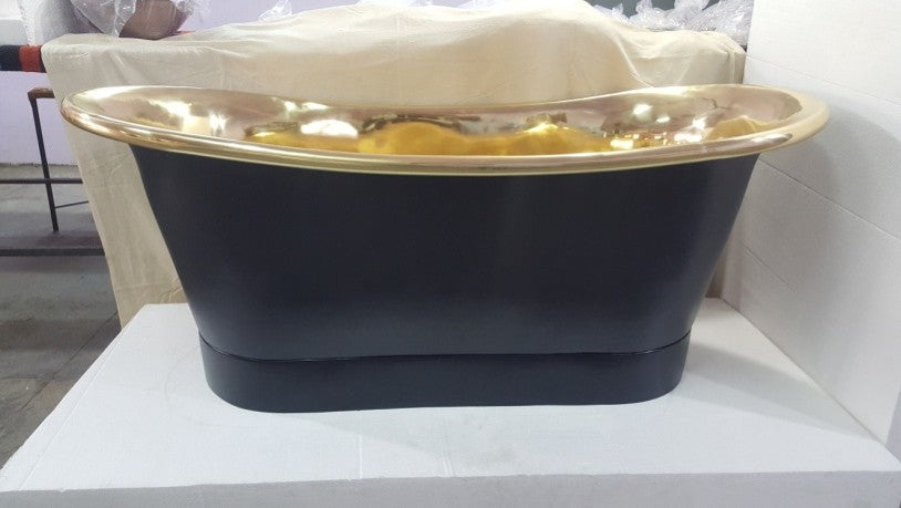 Polished Brass and Matte Black Bath 1700mm - CBT171-D67