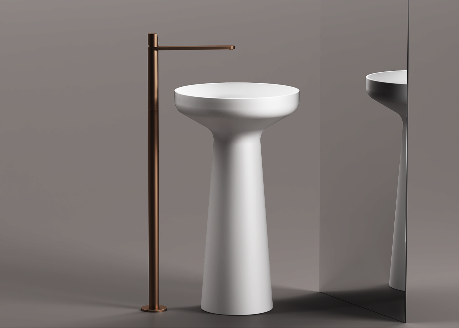 Sculptural Pedestal Basin 480mm - CSB93