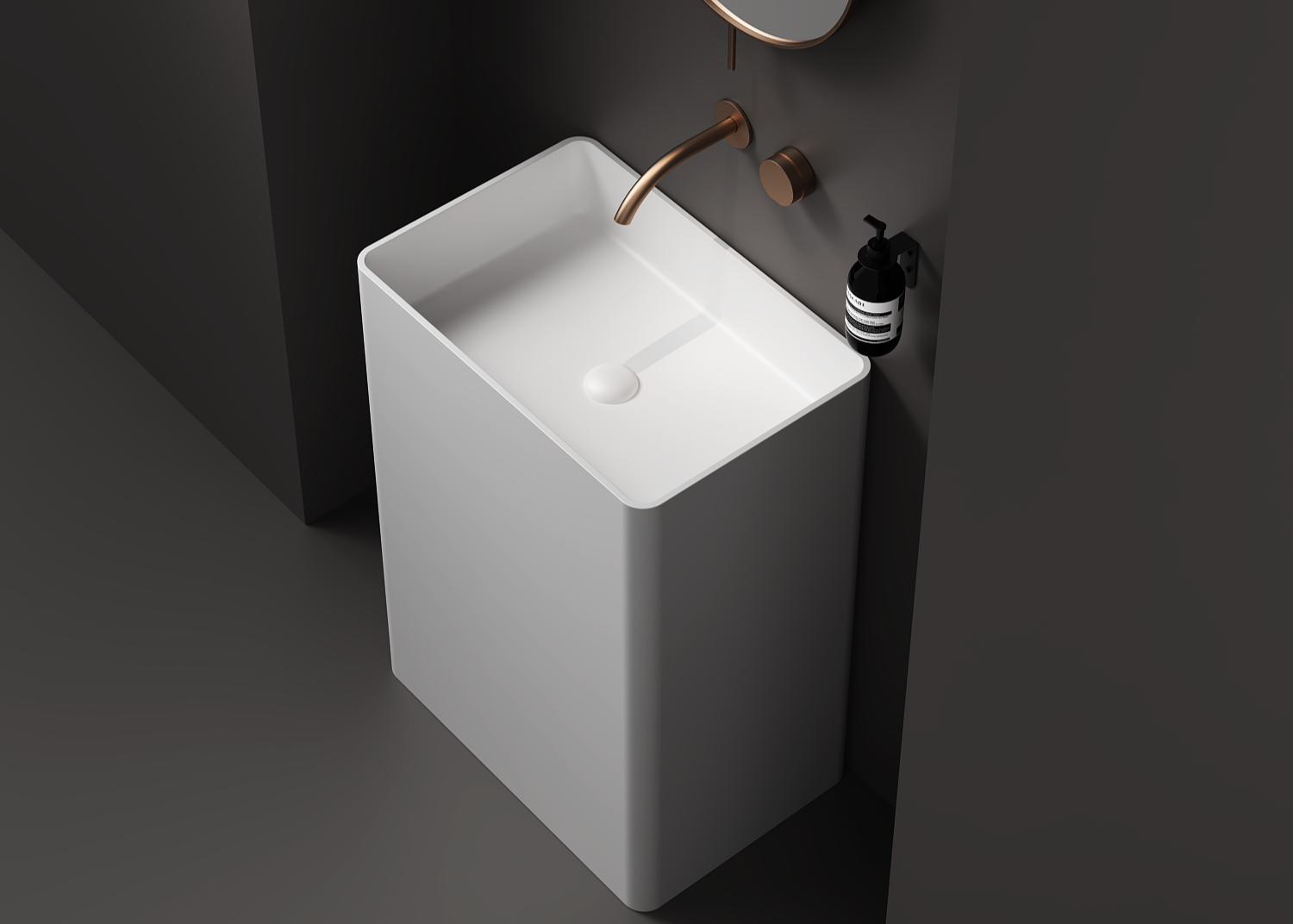 Large Rectangle Pedestal Basin 600mm - CSB94- 600