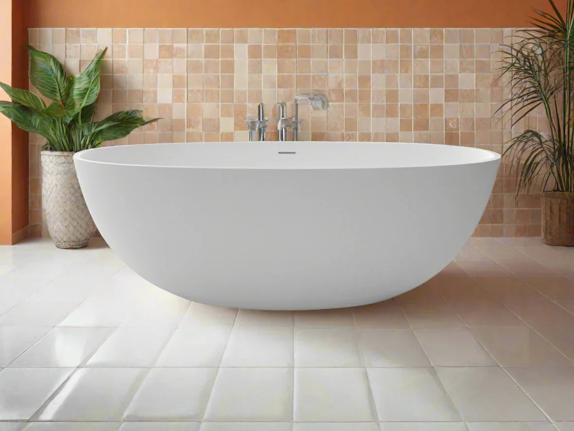 Cora Oval Stylish Stone Bath - 1700mm