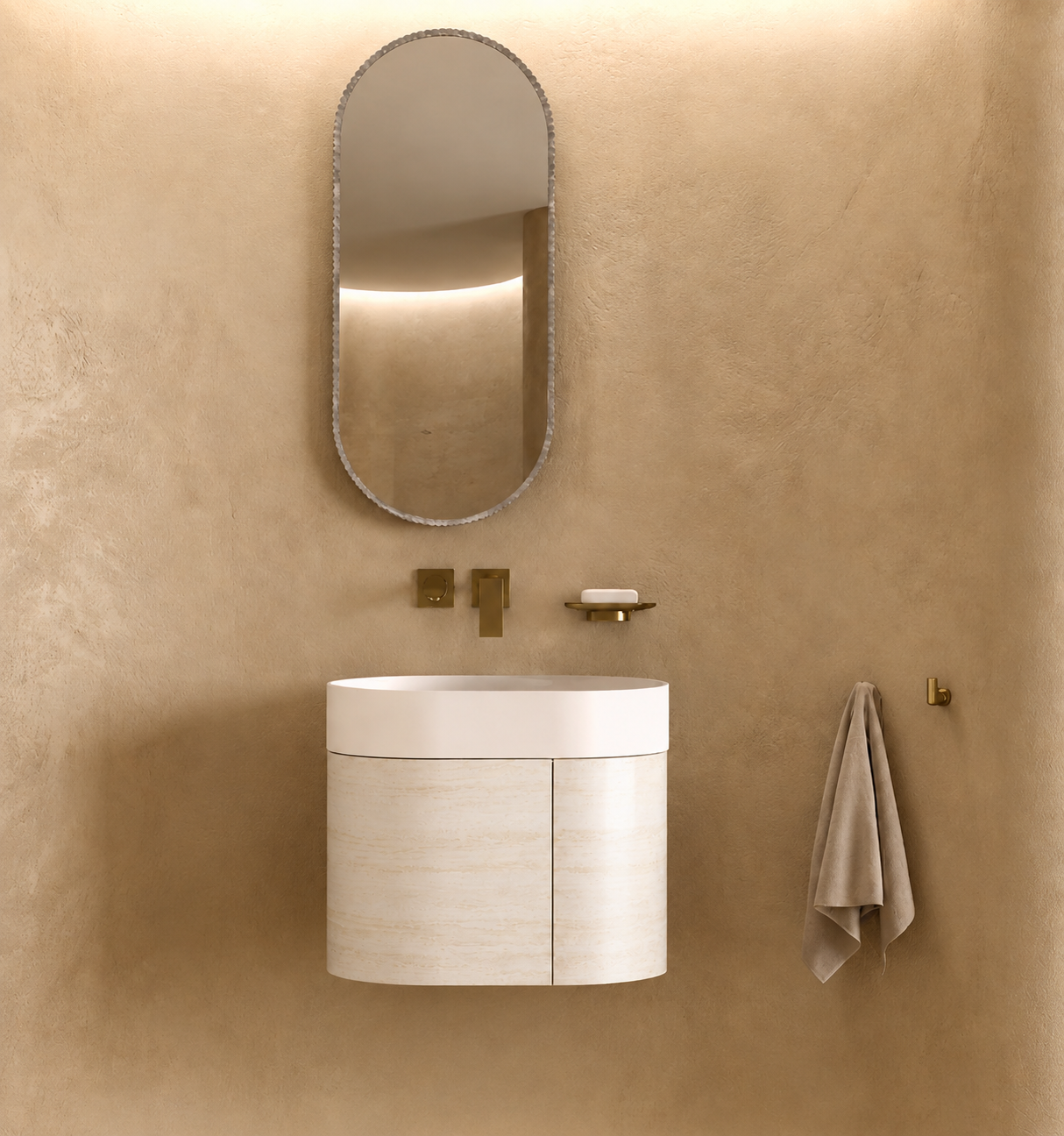 Desert Rock Wall Hung Vanity and Basin - DRV004