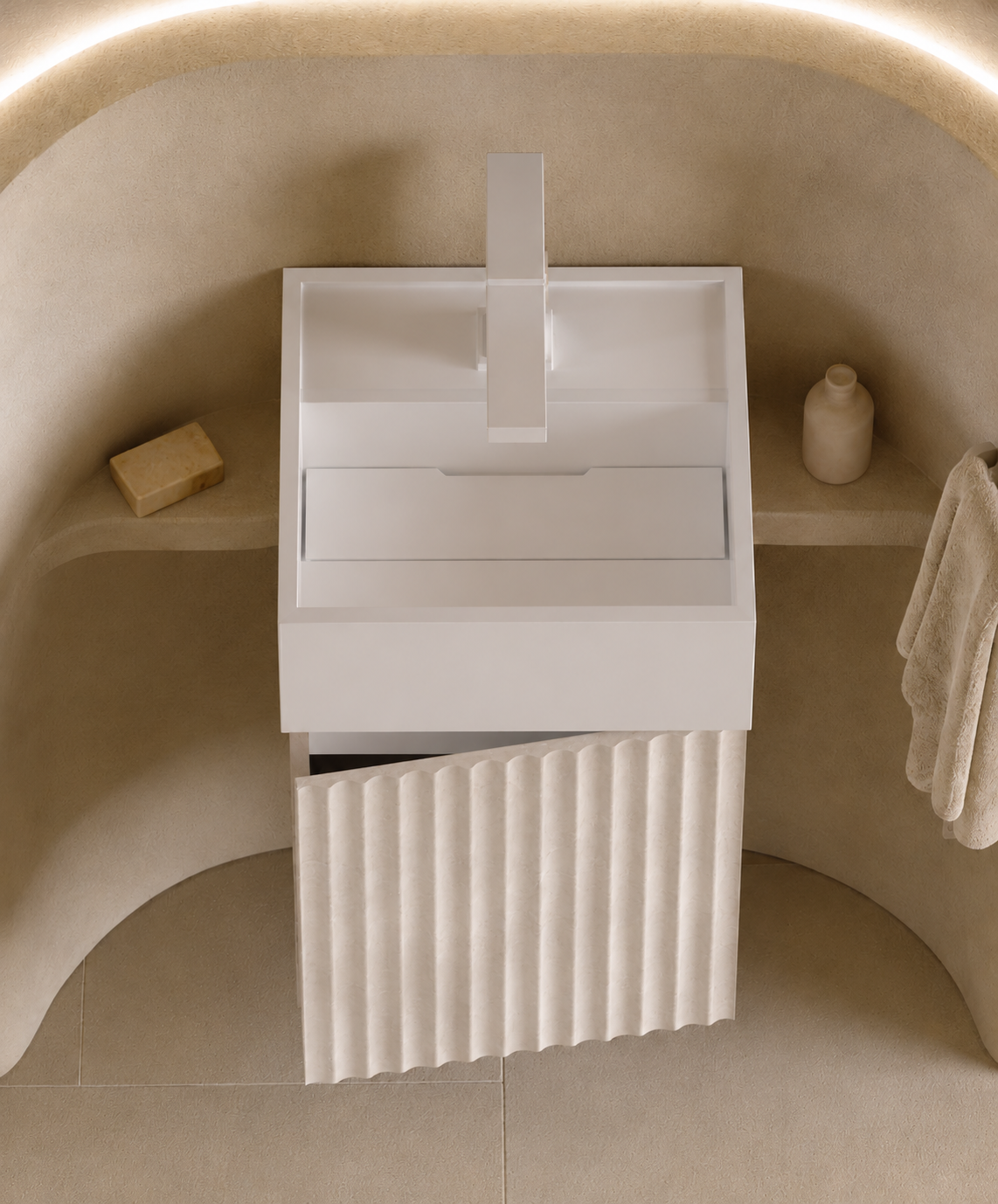 Desert Rock Wall Hung Vanity and Basin - DRV019