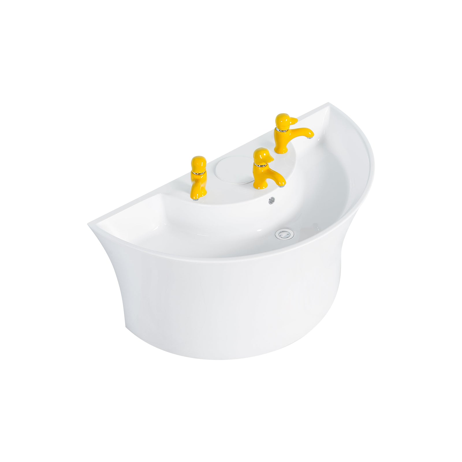 Freestanding basin for childcare centres. Jimmi jnr kids bathrooms. Stonebaths.