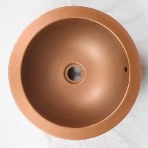 Over-Counter Round Copper Basin 406mm Top View
