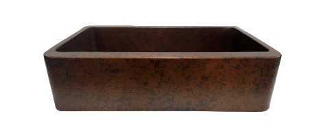 Copper Patina Basin Rectangle 890mm Side View