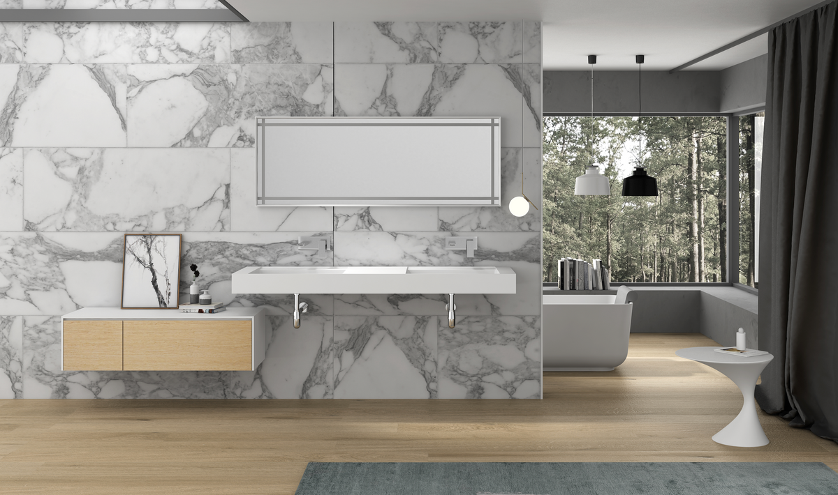 Ramp basin double bowl 2000mm wall hung G38685 – Stonebaths New Zealand