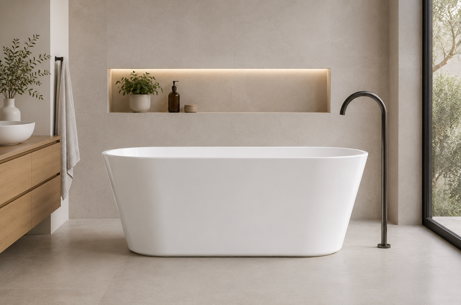Kaha Acrylic Bathtub - 1350mm 