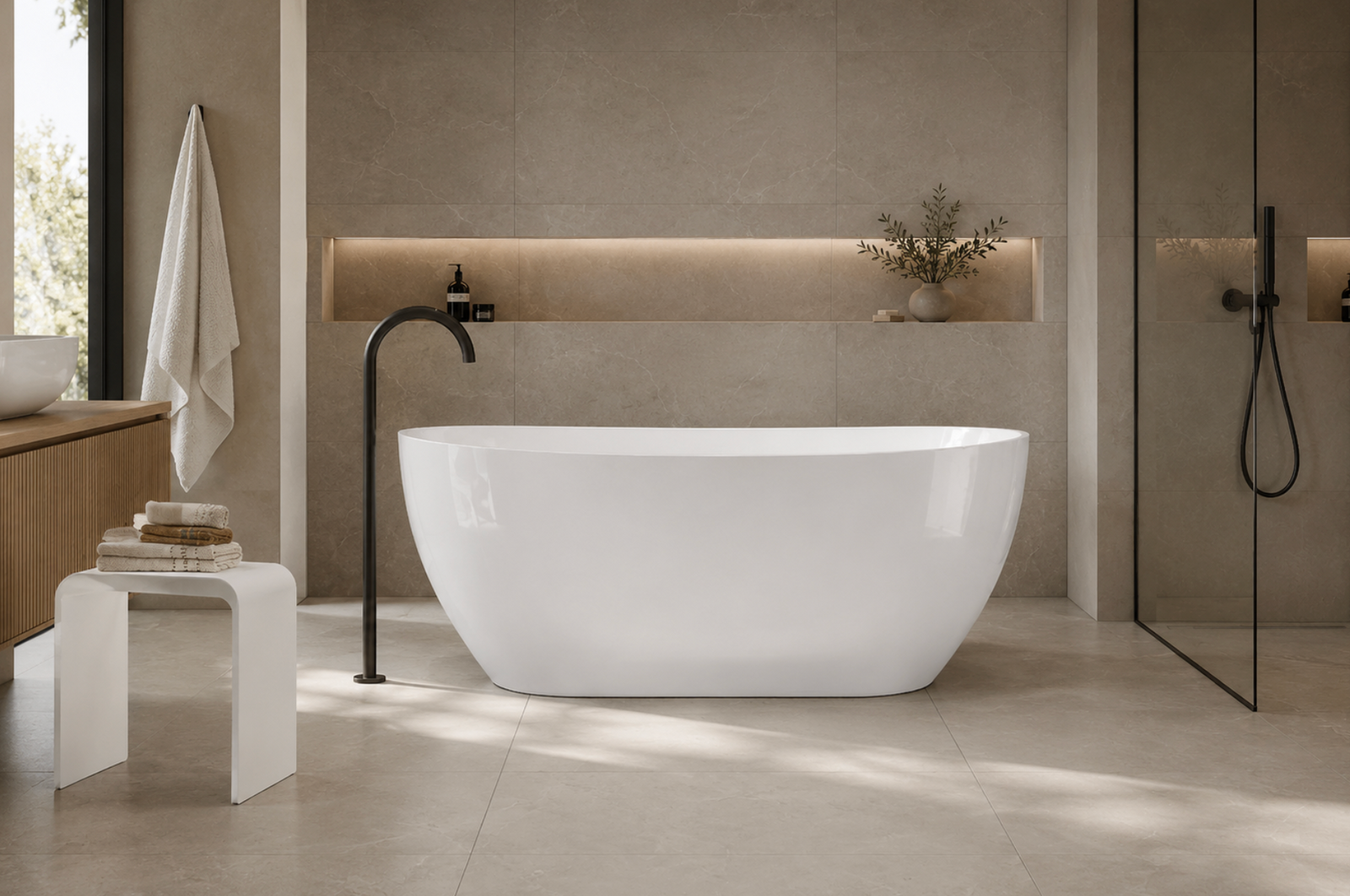 Kaha Acrylic Bathtub - 1600mm 