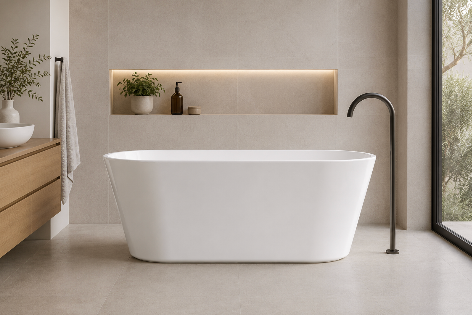 Kaha Acrylic Bathtub - 1700mm