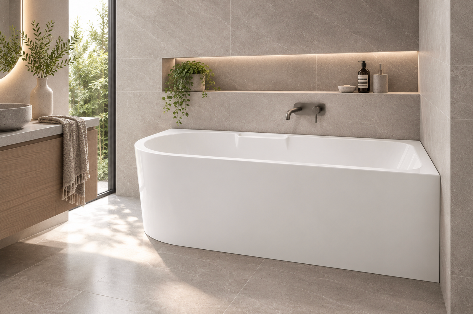Kaha Acrylic Bathtub - 1700mm