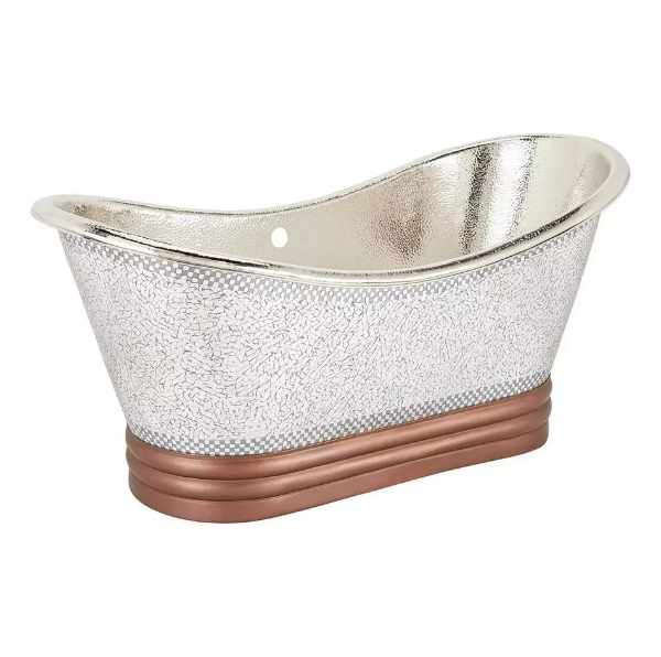 Copper, White and Silver Double Slipper Bath 1700mm - CBMH2-D67