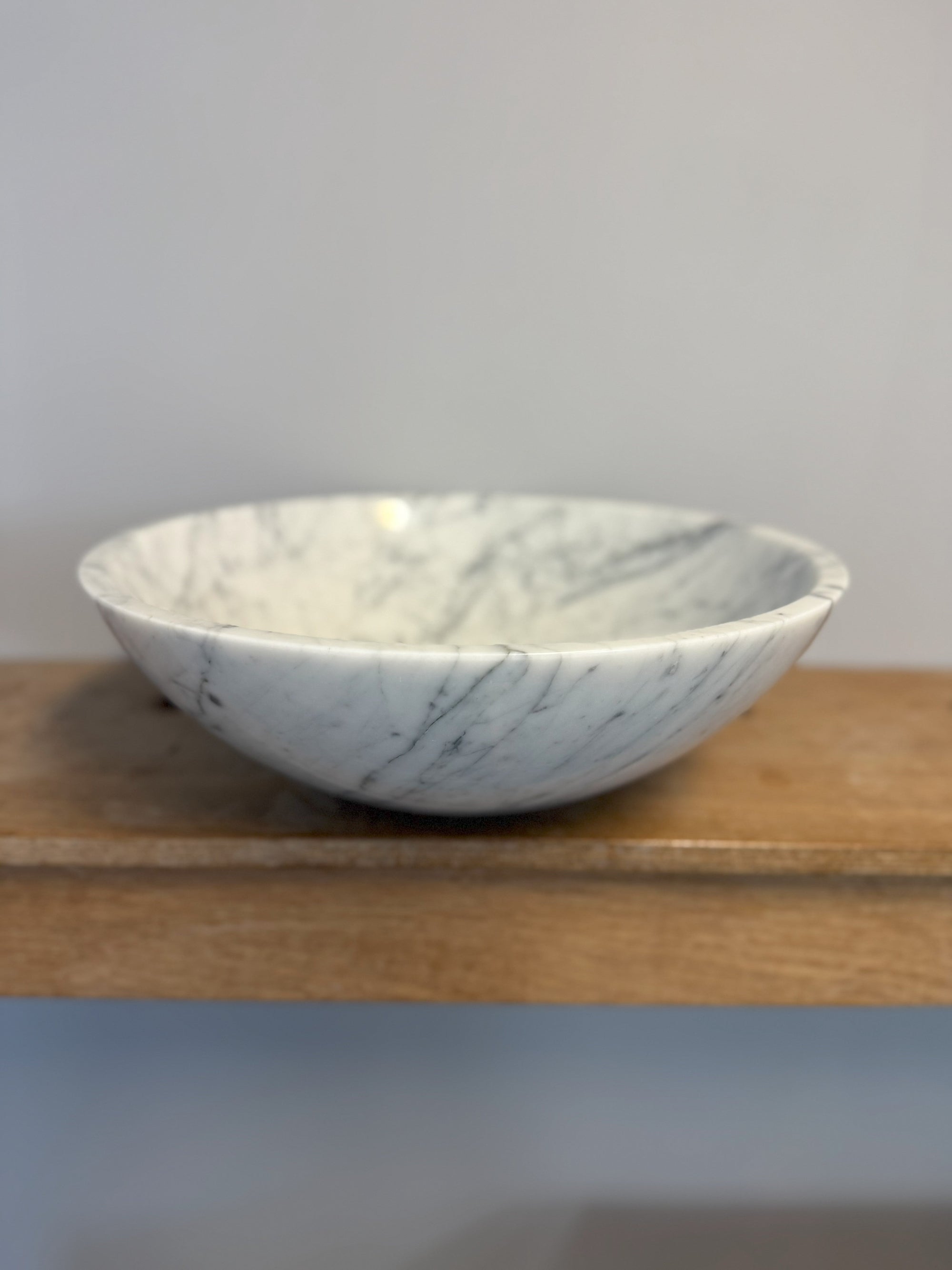 Round natural white marble basin 420mm - NSBA01