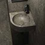 Blue limestone corner wall hung basin 300mm - NSBA04