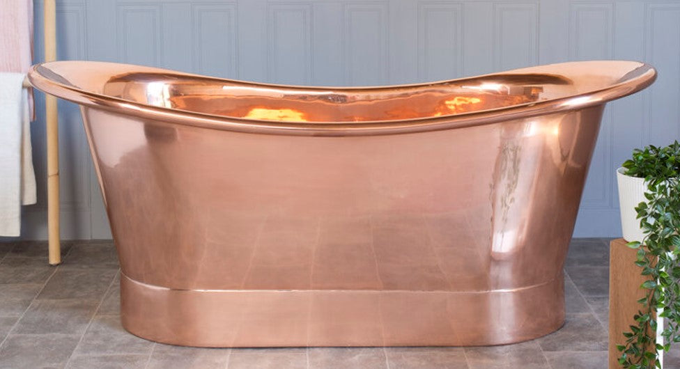 The Copper Bath Tub - Kahali Copper Double Slipper Smooth 1700mm - CB5021-D67