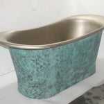 Hammered Verdigris Copper Double Slipper Bath 1700mm - CB97567-D67
