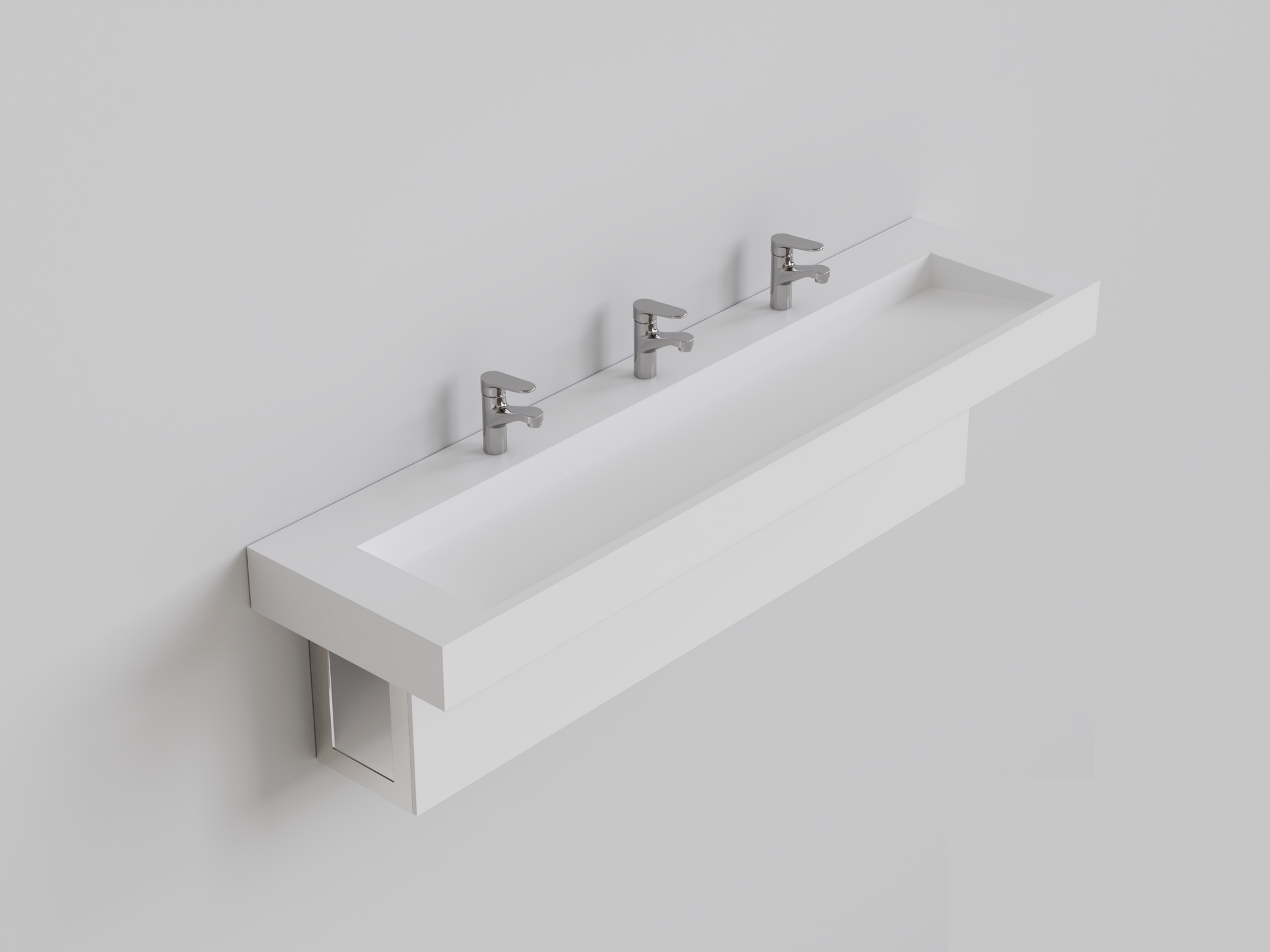 Ramp Basin Facia Board with mounting brackets. The Ramp Basin Collection, Stonebaths.