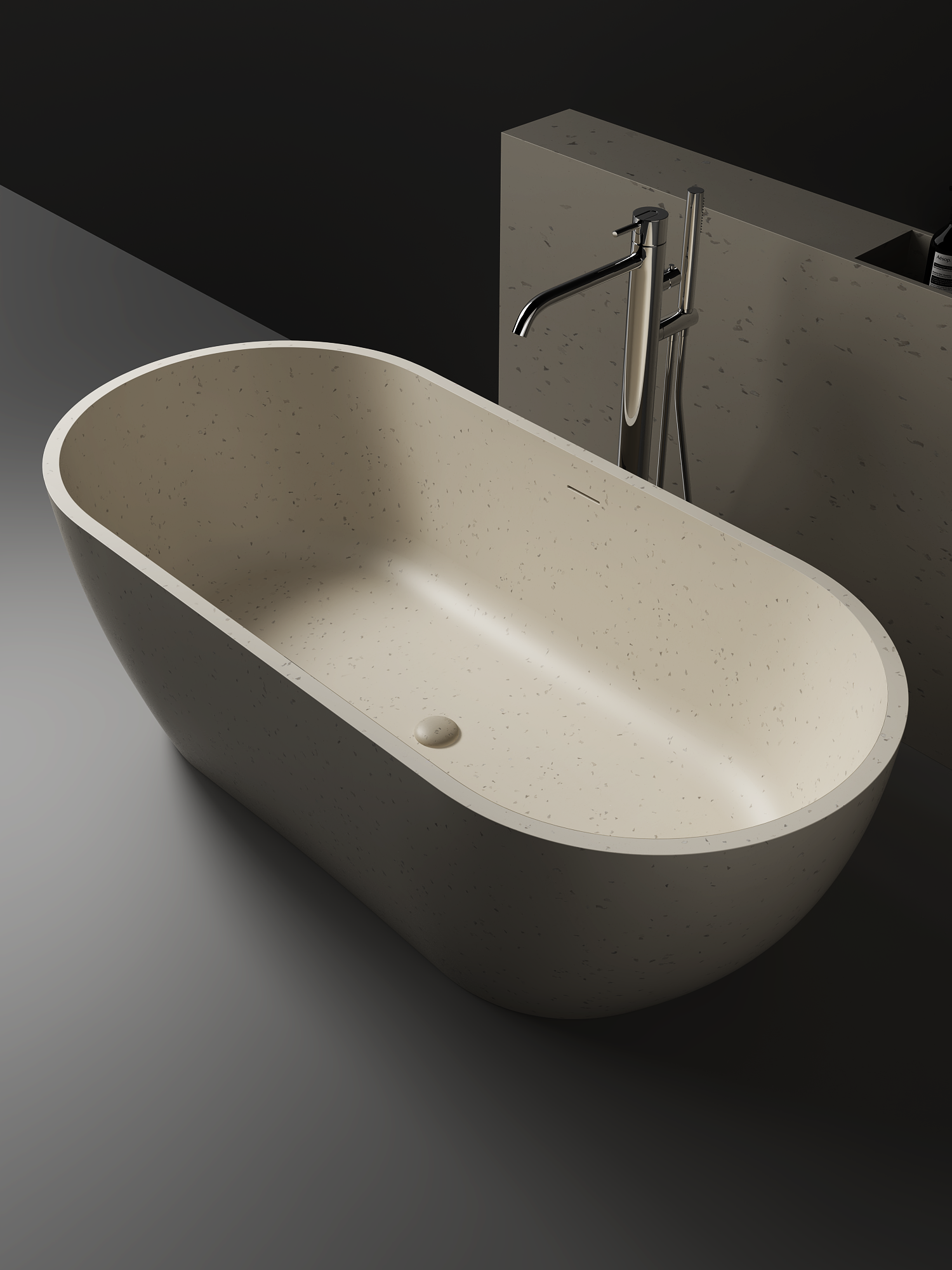 Justina Classic Stone Bath - Terrazzo Various Colours - 1800mm - ST12 1800