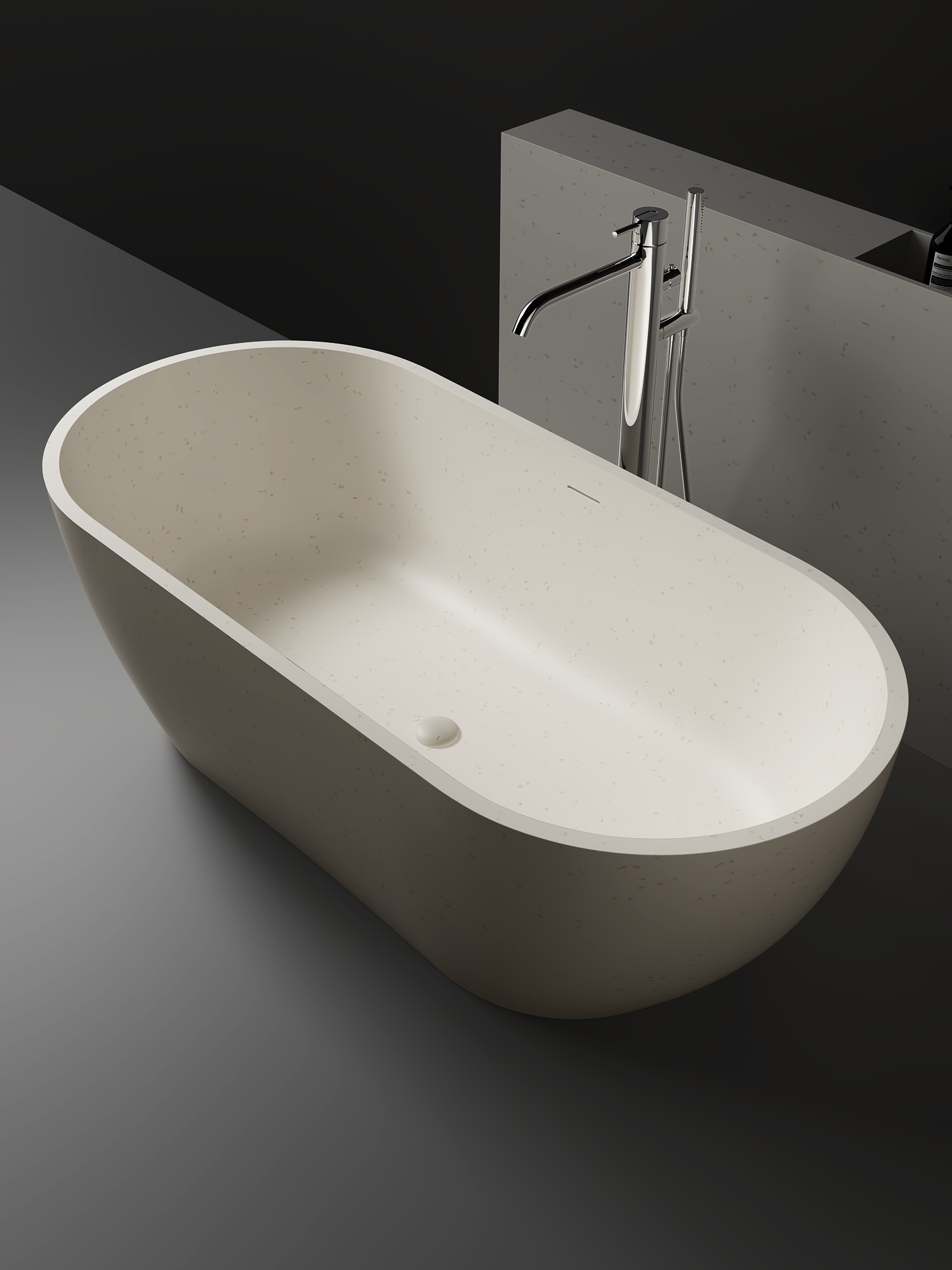 Justina Classic Stone Bath - Terrazzo Various Colours - 1800mm - ST12 1800