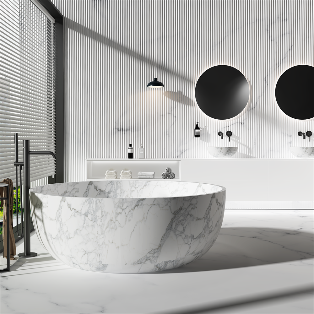 Silvia Popular Round Stone Bath Design - 1300mm - ST13 1300