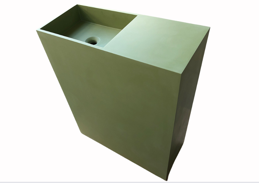 Tahi freestanding pedestal basin- 900mm - Fresh Green Matt