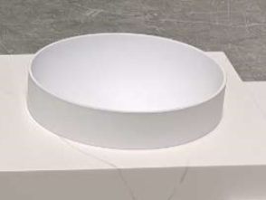 Tui semi-recessed 400mm round basin - matt white