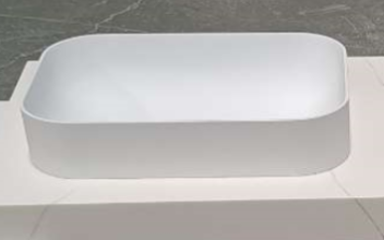 Kea semi-recessed rectangle basin 500mm - matt white