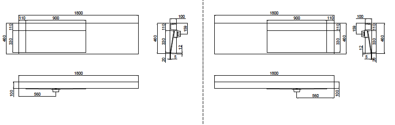 The Ramp Basin - Ramp C100-b 1800mm Right/Left