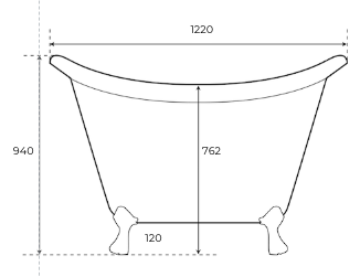 The Copper Bath Tub - Rani Double Slipper Copper Clawfoot 1220mm - CB5070-D48