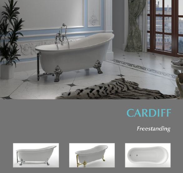 Cardiff-B 1700 - Freestanding Clawfoot Acrylic Bath