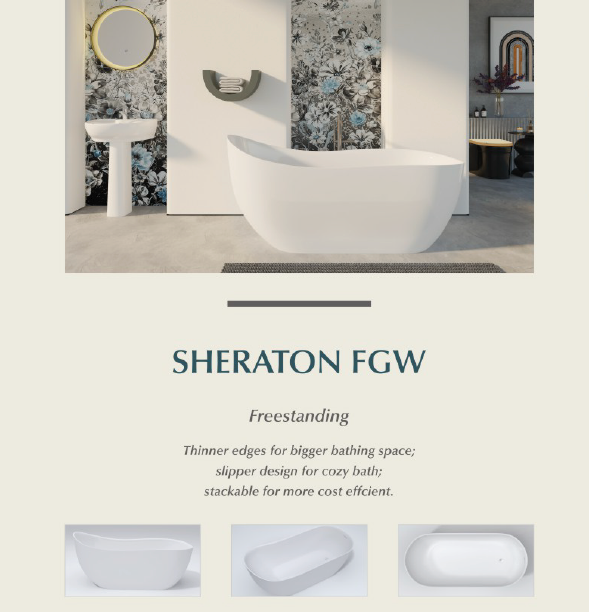 Sheraton 1700/1800- Large Freestanding Acrylic Bath